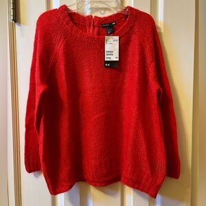 NWT H&M Red sweater with gold zipper in back.